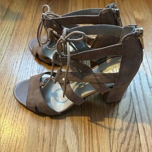 Circus by Sam Edelman Emila Nude Lace-Up Sandal Heels Size 8